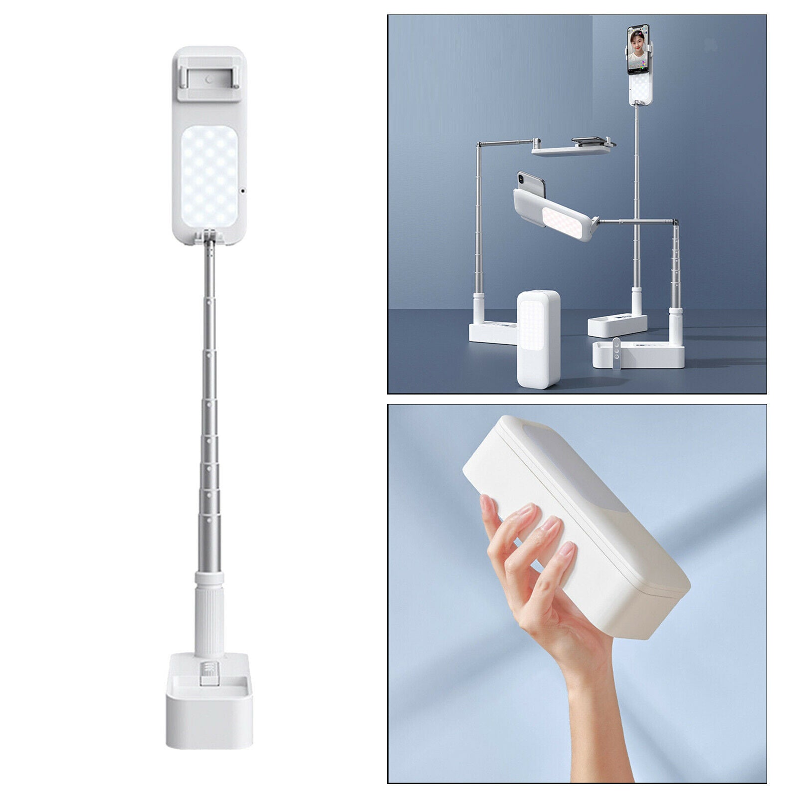 Extendable Wireless Light Phone Holder Stand Recording Video Vlog Lamp