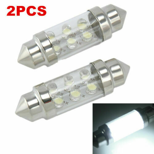 2pcs 36mm 6 LED Pure White Car Festoon Interior Dome C5W Light Lamp Bulb DC 12V