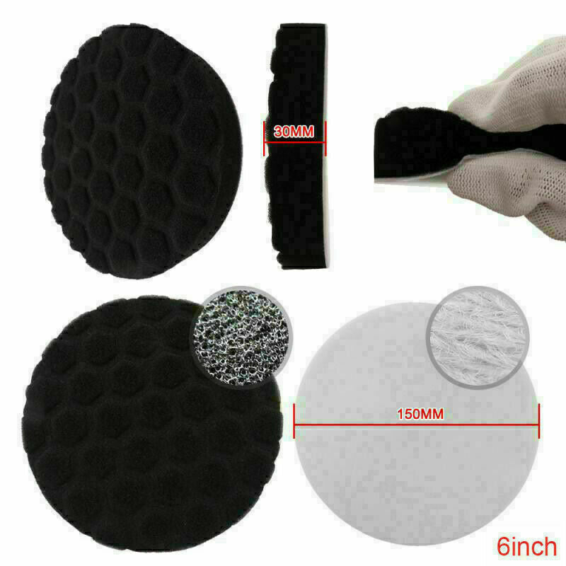 5PCS 6 INCH Polishing Waxing Pad Sponge Buff Buffing Kit Set For Car Polisher