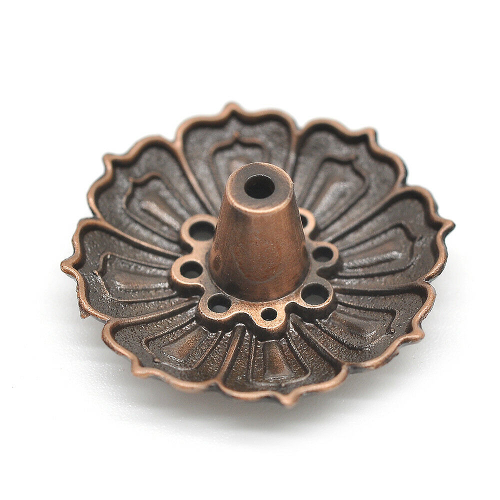 9 Holes Lotus Shape Incense Burner Holder Statue Censer Plate For Sticks & Cone