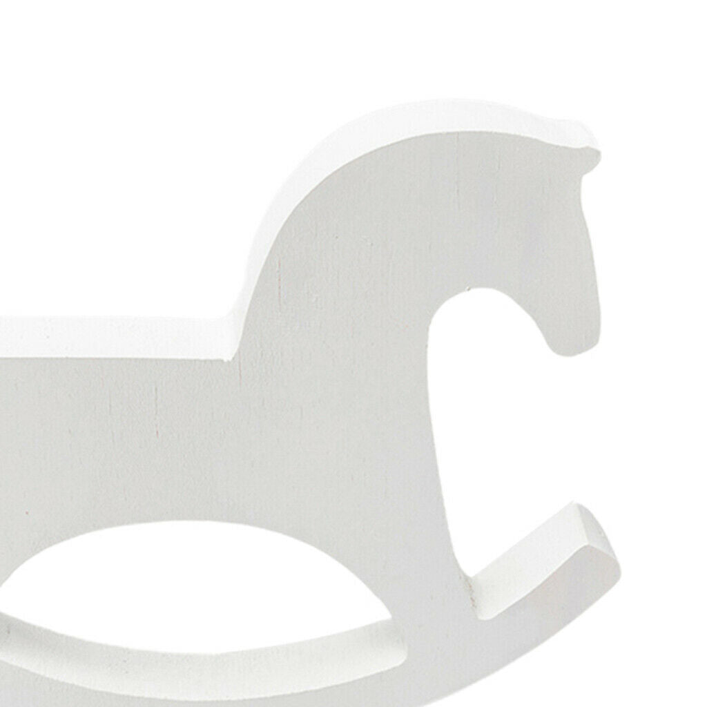 Pine Wood Rocking Horses f/ Home Bedroom Tabletop Xmas Decor White
