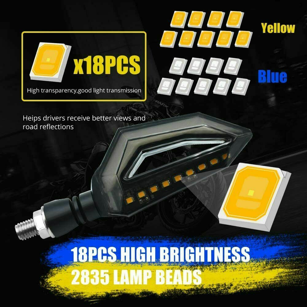 Motorcycle Turn Signal LED Amber Blue Indicator Light Blinker Lamp Universal 12V