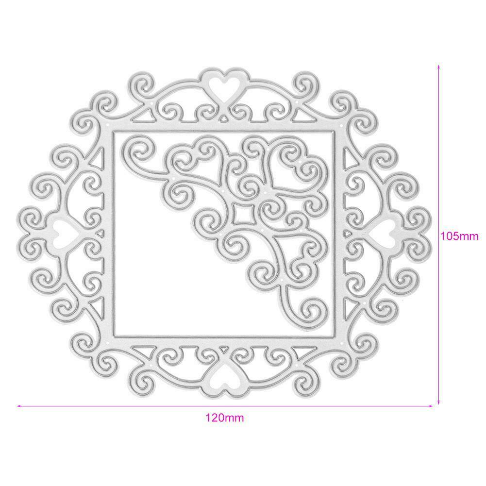 Flower Frame Metal Cutting Dies Stencils DIY Scrapbooking Paper Cart Decor @