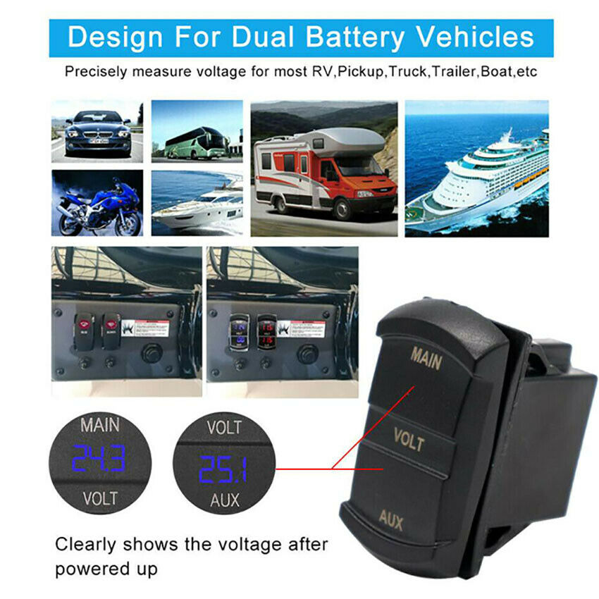 12V Digital LED Display Voltmeter Voltage Gauge Panel Meter For Car Motorcycle
