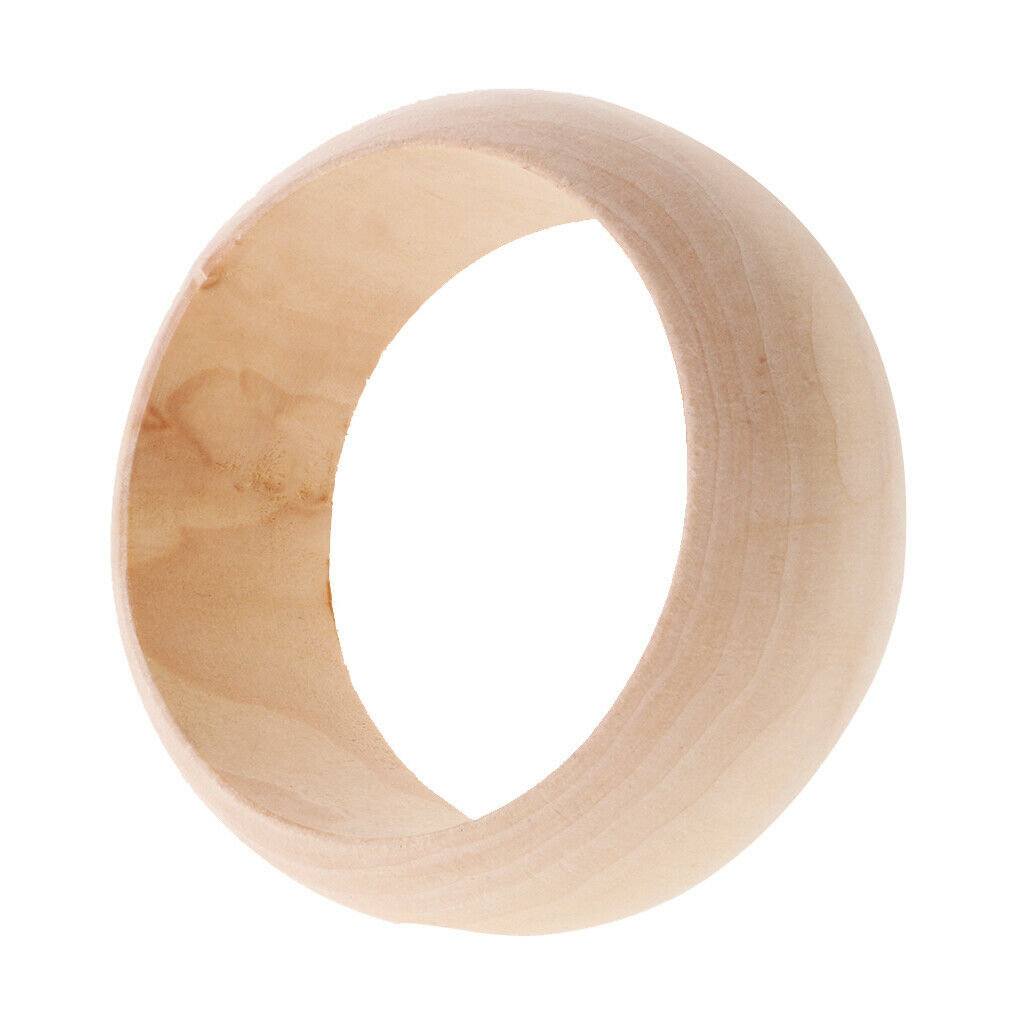 2pcs Wooden Round Bracelet Blank Bangle Jewelry Craft Wood Rings