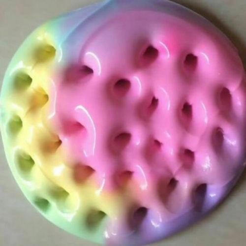 Glossy Cotton  Rainbow Puff Slime And Borax Kids Stress Relief Toys