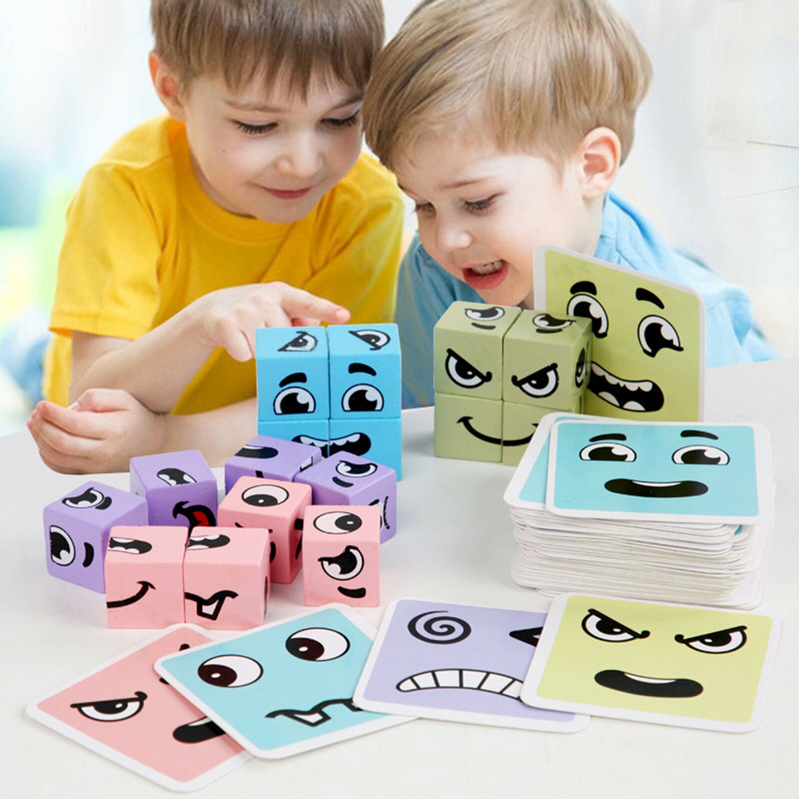 Children Logical Thinking Training Face Changing Building Block Puzzle Level SJ