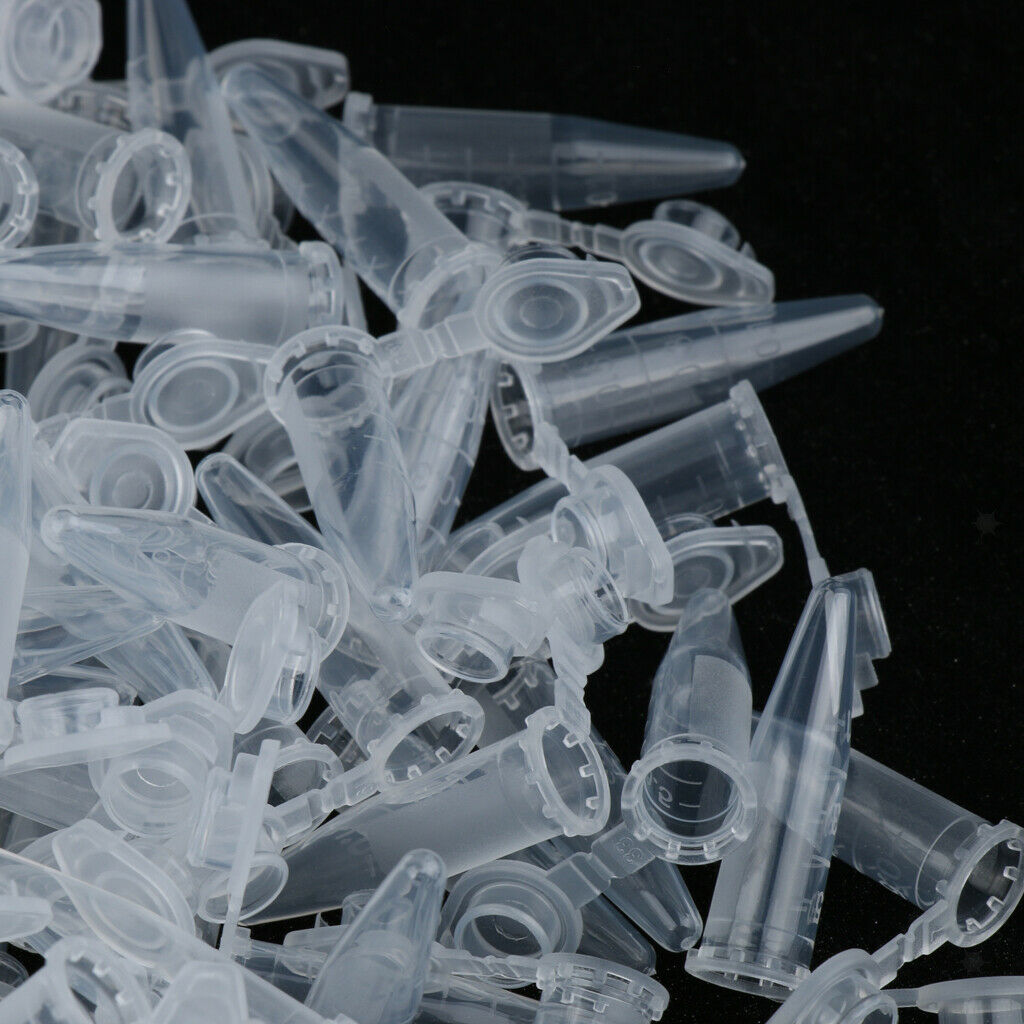 500 Pieces 1.5ml Graduated Micro Centrifuge Test Tube Vial with Snap