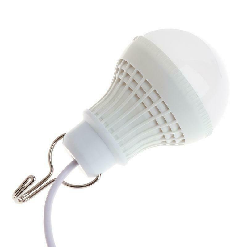 5W 10 LED Energy Saving USB Bulb Light Camping Home Night Lamp Hook Switch