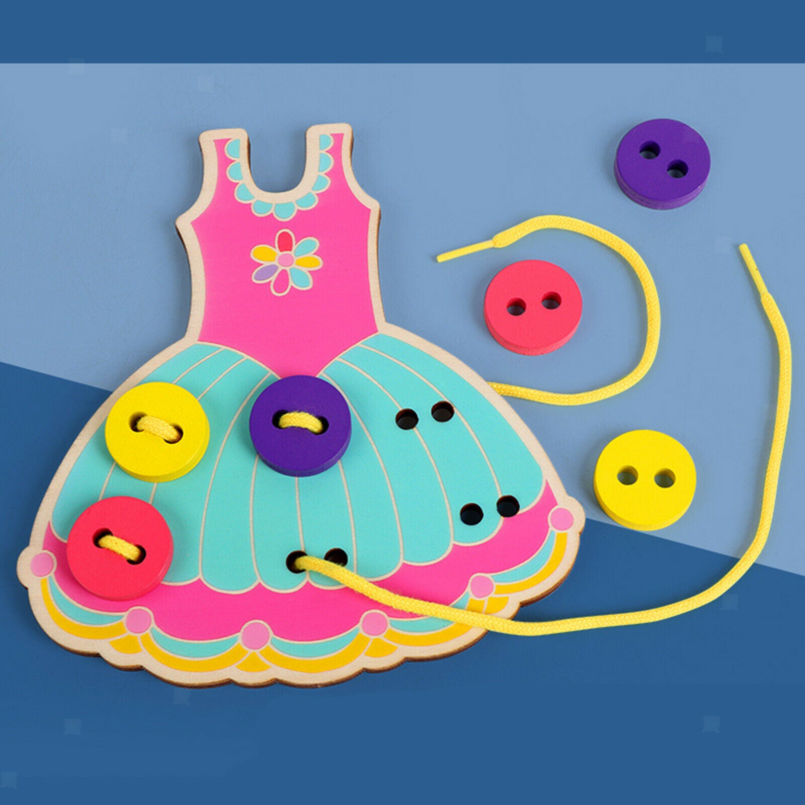 Montessori Dress Sewing Buttons Playthings Infant Skill Early Education Toys