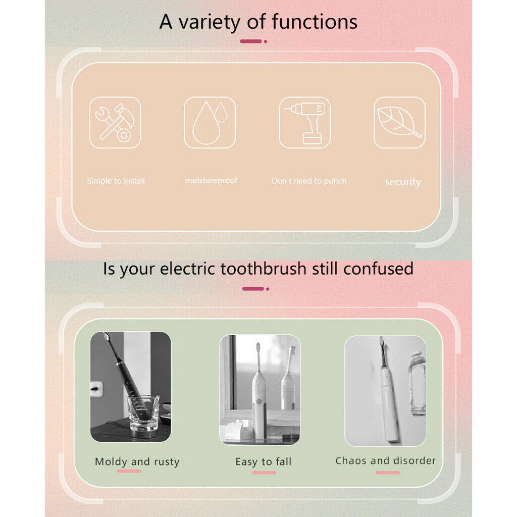 Wall-Mounted Electric Toothbrush Body Base Stander Storage Holder 50x43x100mm