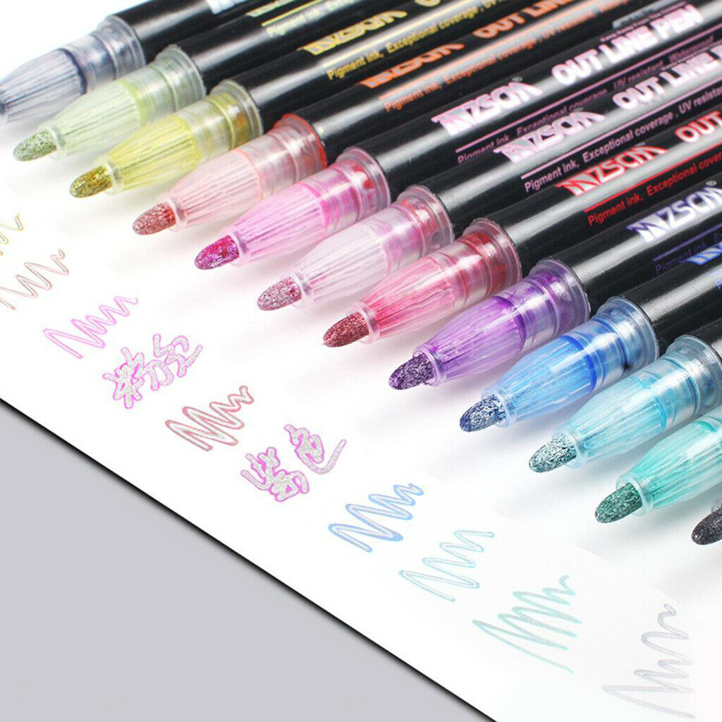 Portable Double Line Outline Pens Art, Marker Scrapbooking Art Craft Kids