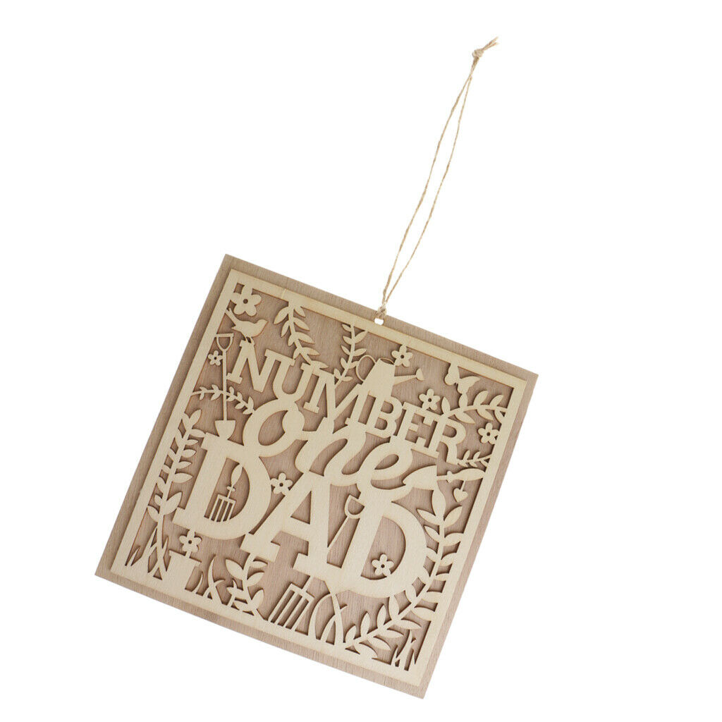 Number One Dad" Wooden Plaque Father's Day Home Wall Decor Birthday Gift