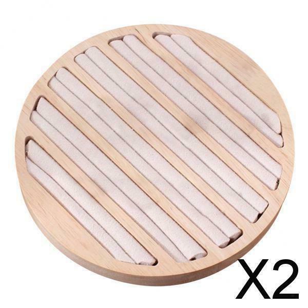 2X Round Ring Display Tray Holder for Shop Retail Commercial Use beige velvet