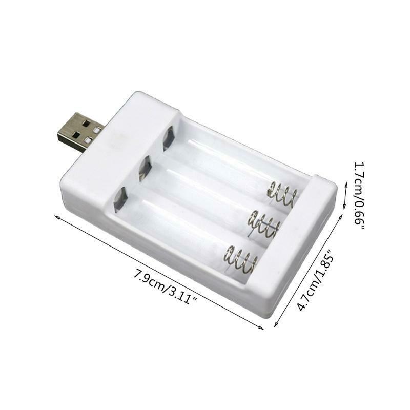 3-Slot USB Plug Battery Charger AA /AAA 1.2V Portable Ni-Cd Rechargeable Battery