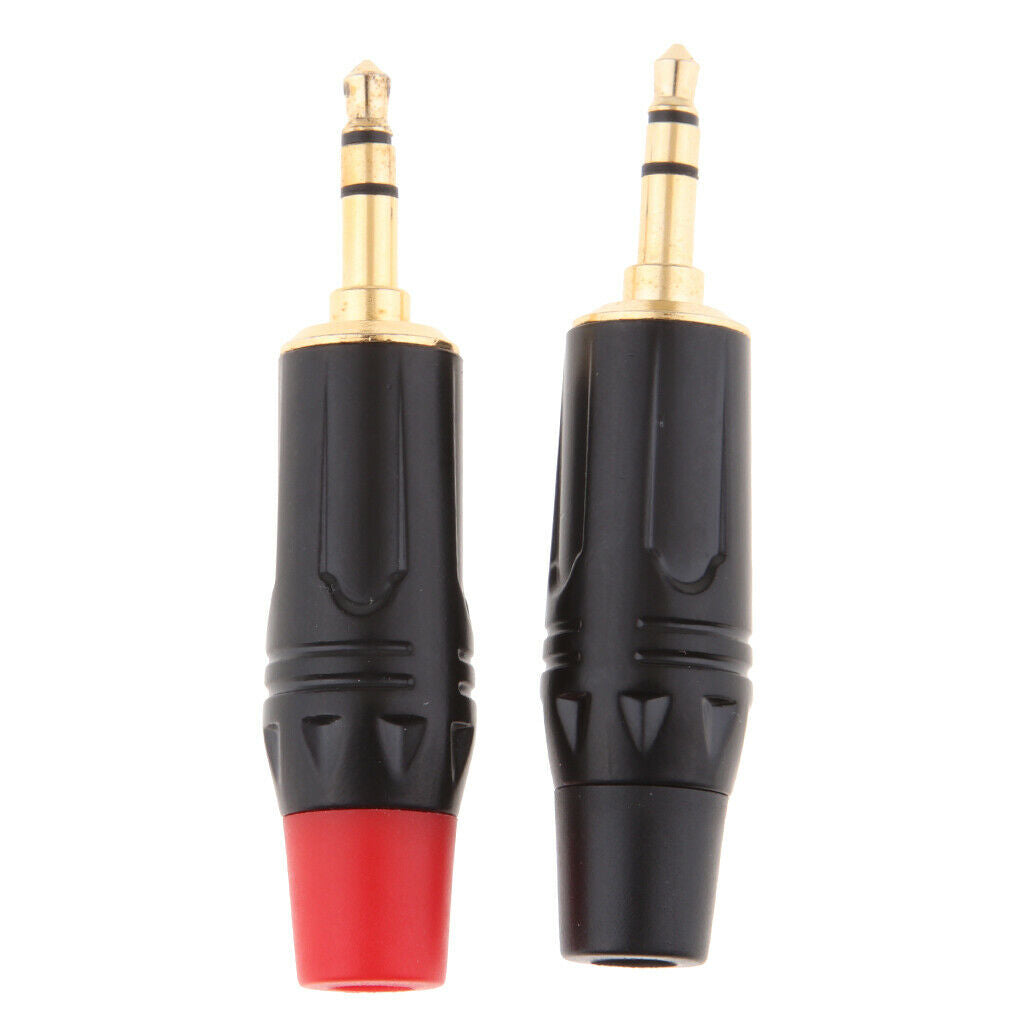 2x 3.5mm 3Pole Male Headphone Stereo   Plug Metal Audio Soldering Connector