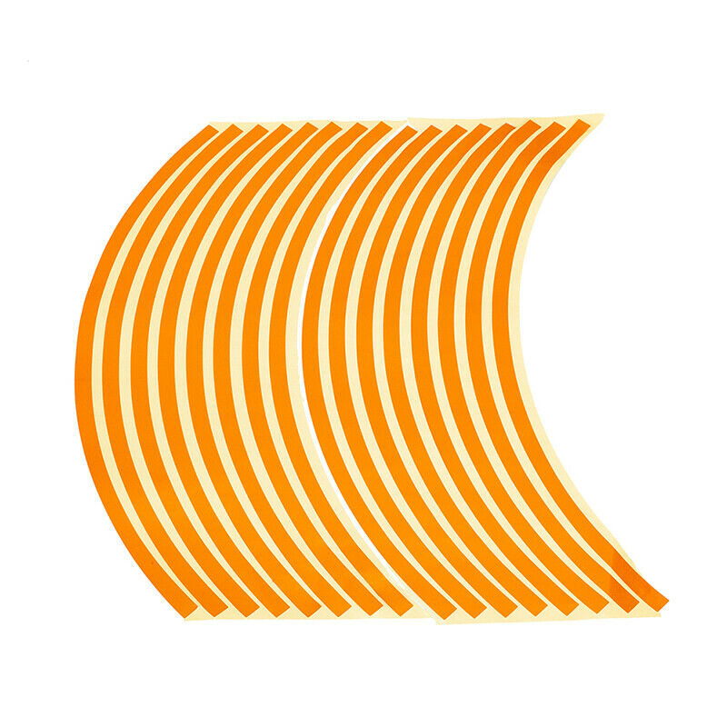 Orange Reflective Wheel Rim Stripes for Motorcycle with 17"-19" Tape Stickers
