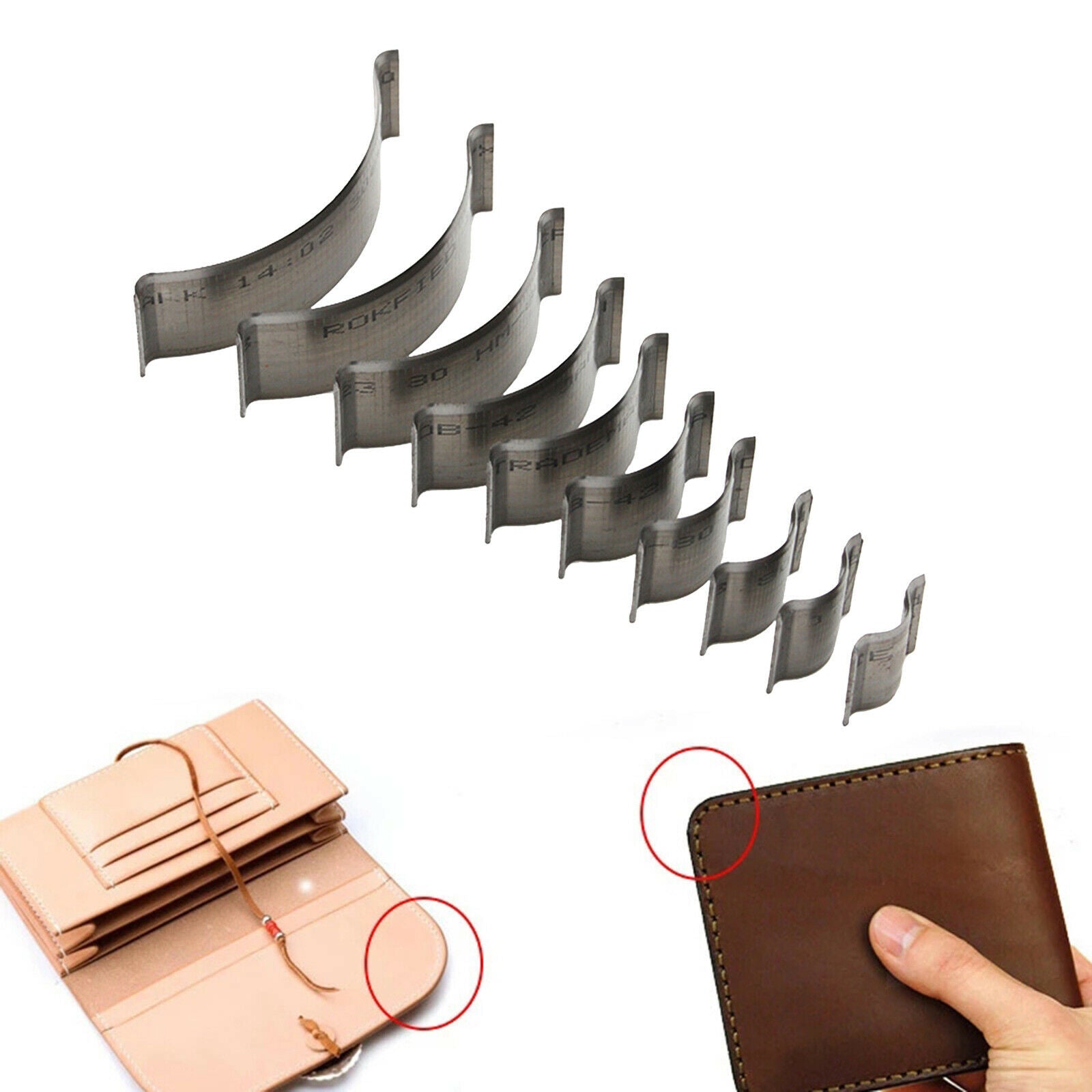 10pcs Steel Corner Cutter Trimmers Set Wallet Corner Punching Die Cut Tool