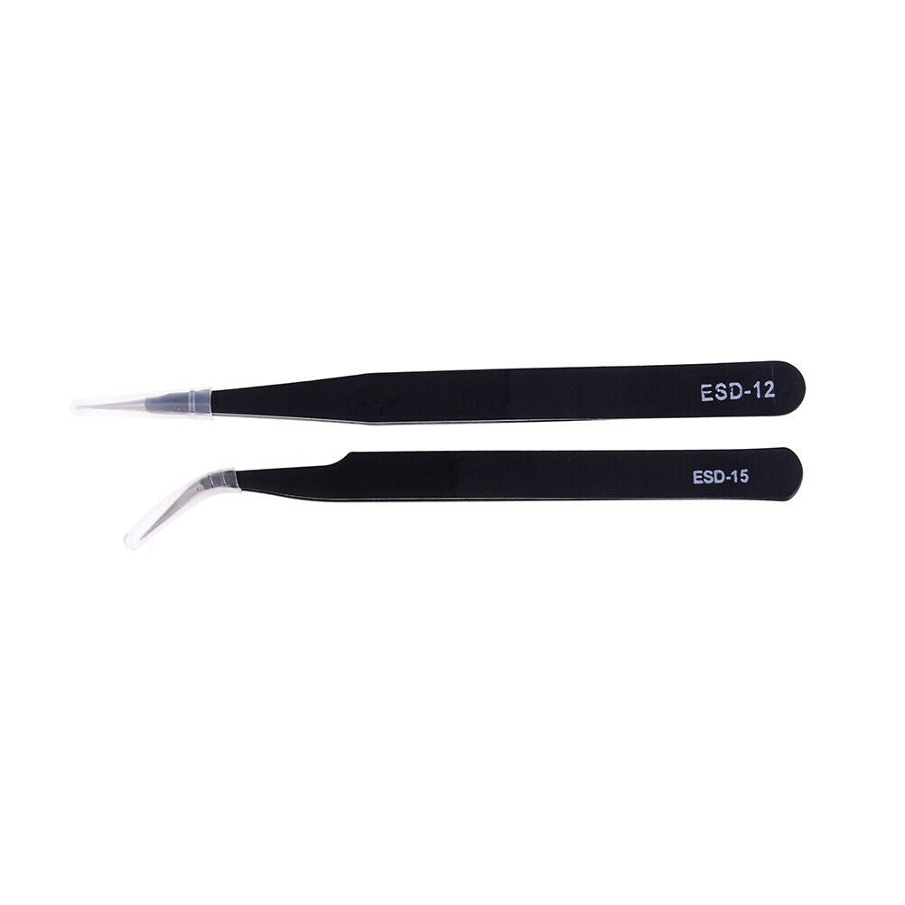 2pcs Anti-static Elbow and Straight Stainless Steel Tweezers Cake Mold .l8