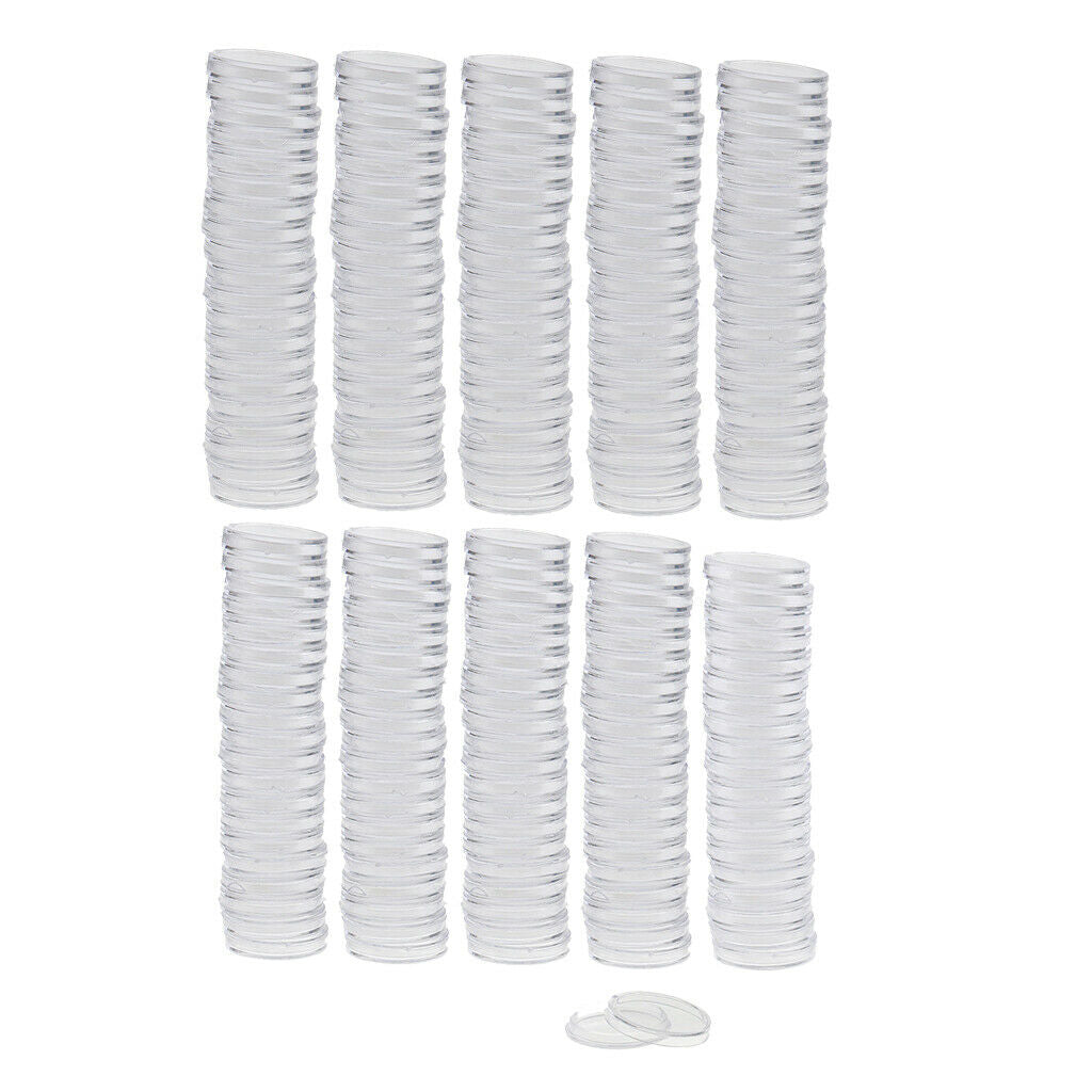 Coin Holder Clear Capsules for 22mm & 28mm Diameter Coins, Pack of 200
