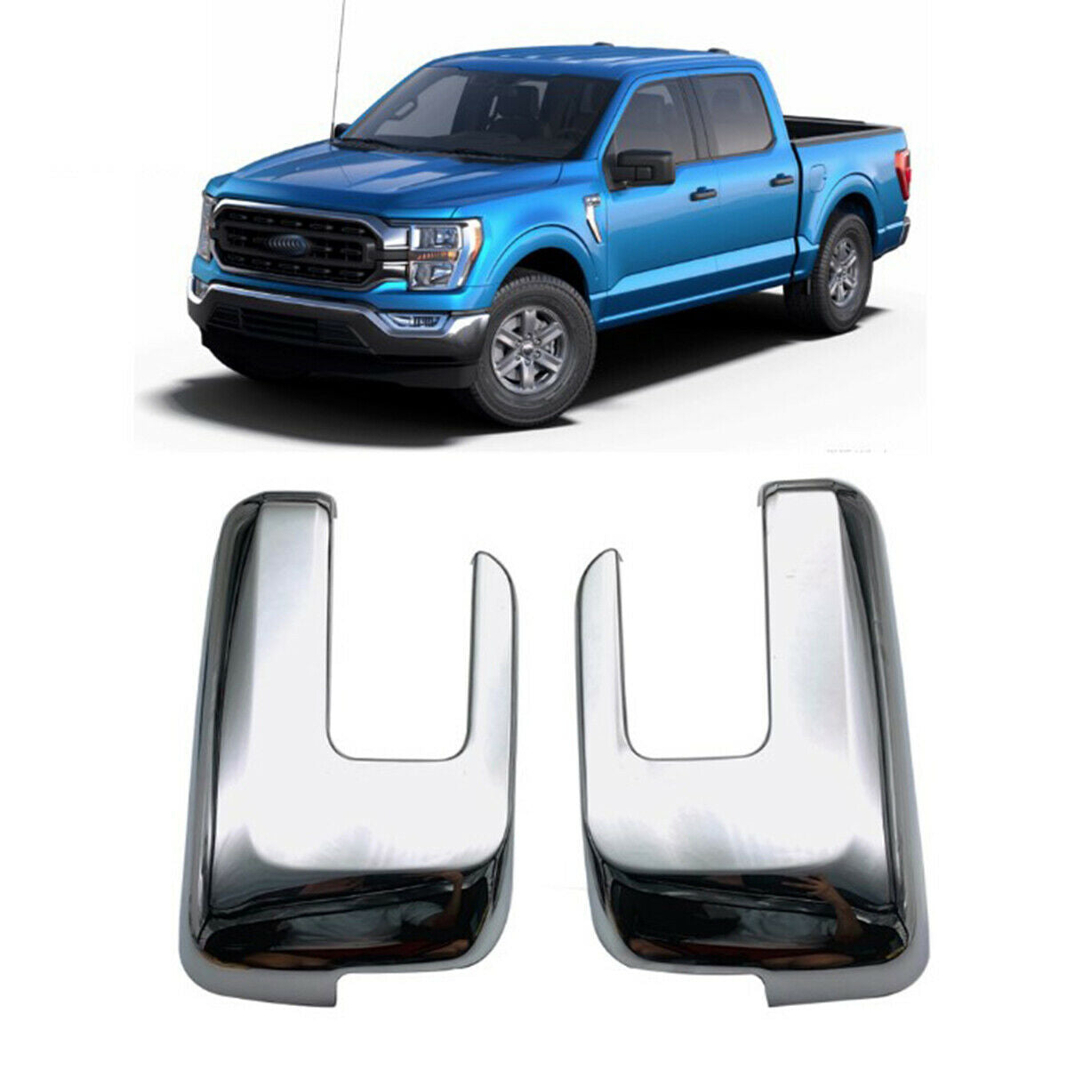 For Ford F-150 ABS Chrome Side Door Rear View Mirror Cover Trim 2021-2022 SUK