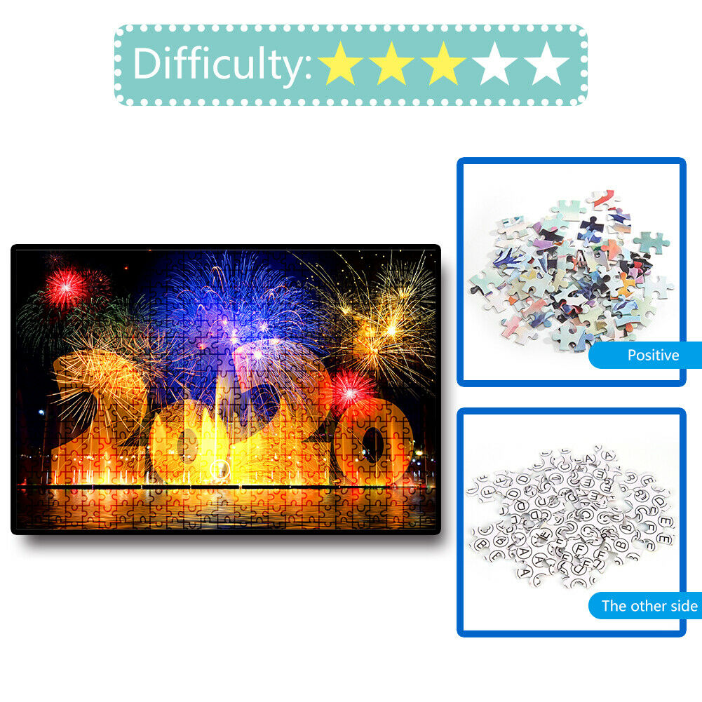 Paper Puzzles Jigsaw 1000pcs Water Fireworks Educational Assemble DIY Toys @