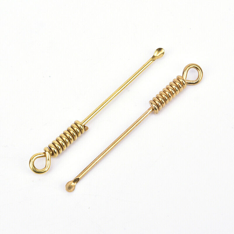 Handmade Wire SculptureBrass Earpick Earwax Cleaner Ear Spoon Keychain Pe.l8