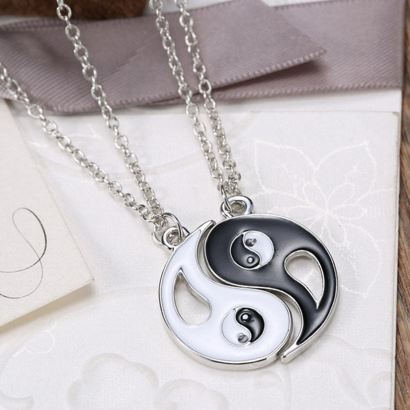 Yin Yang Pendant Necklace Chain Couple Friend Friendship Jewelry Gifts 2PC.l8
