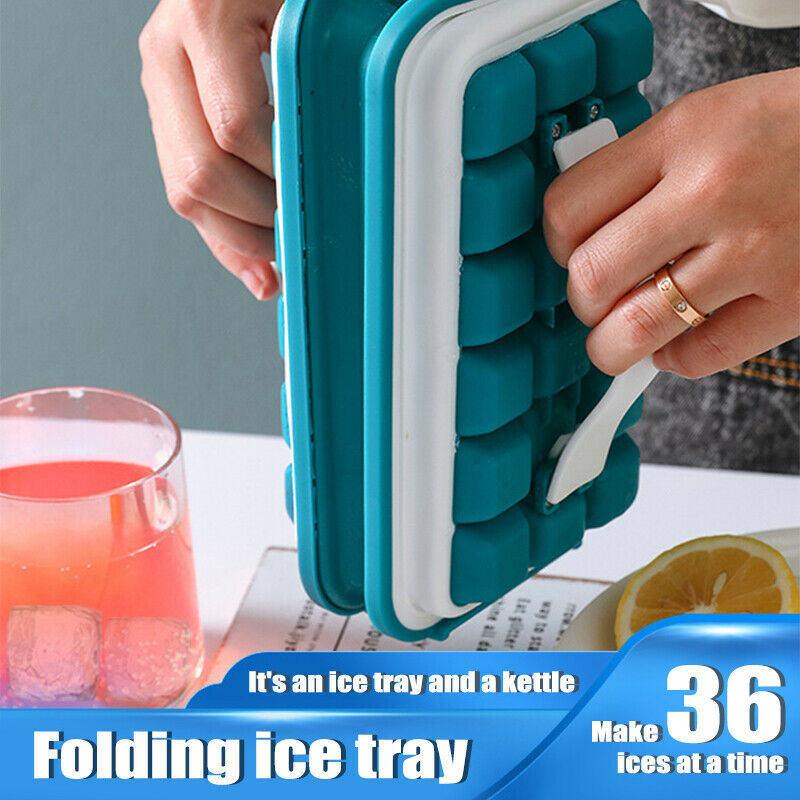 Ice Tray Molds Curling Bar Maker Bag Folding Water Bottle 32 Cells Ice Cube M Fx