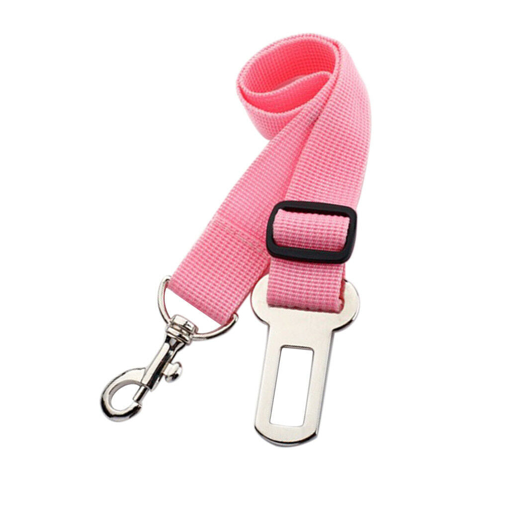 Dog Pet Car Seat Belt Safety Restraint Harness Lead Safe Buckle Clip Pink