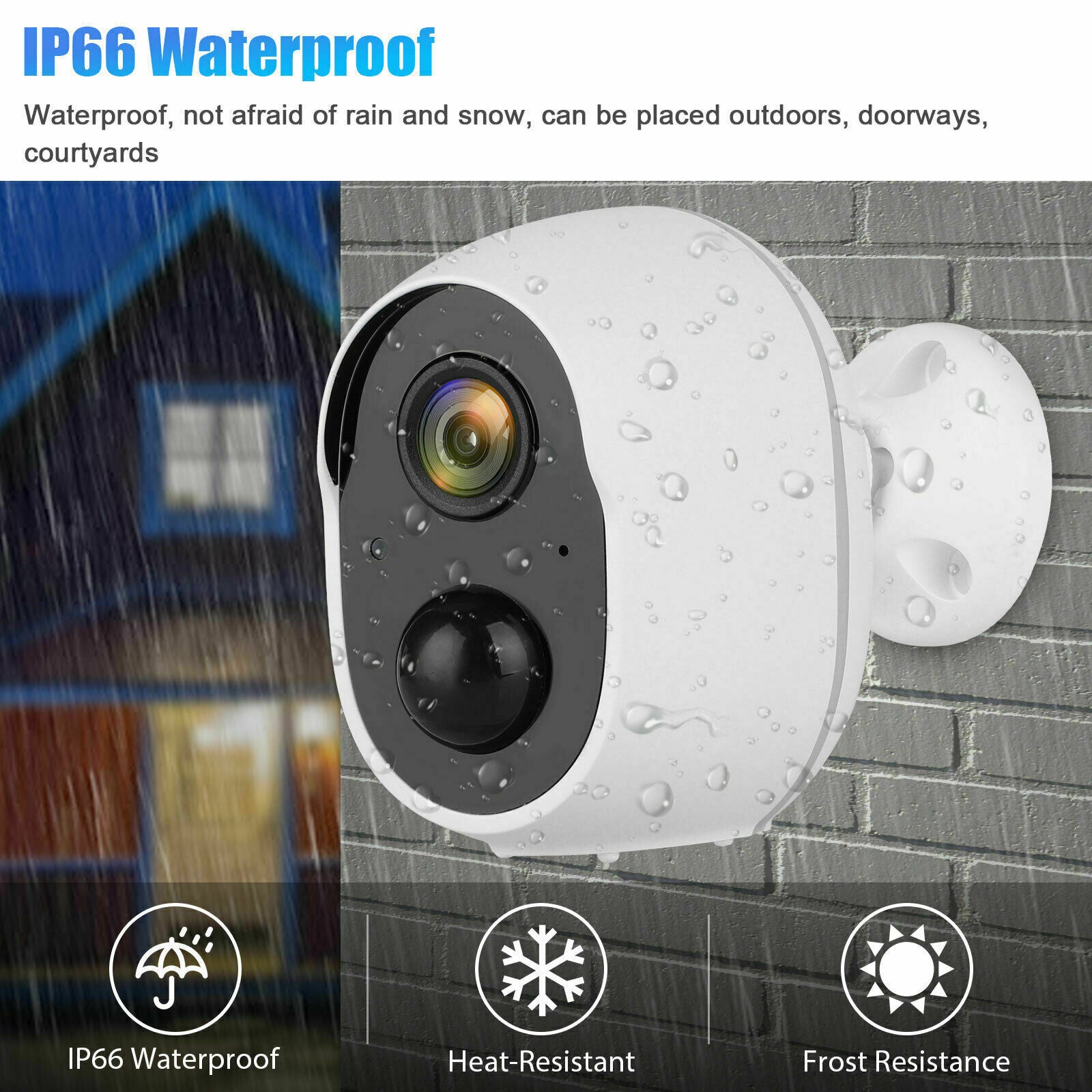 1080P HD PIR Motion Wireless IP Camera WiFi Security Night Vision IP66 Outdoor