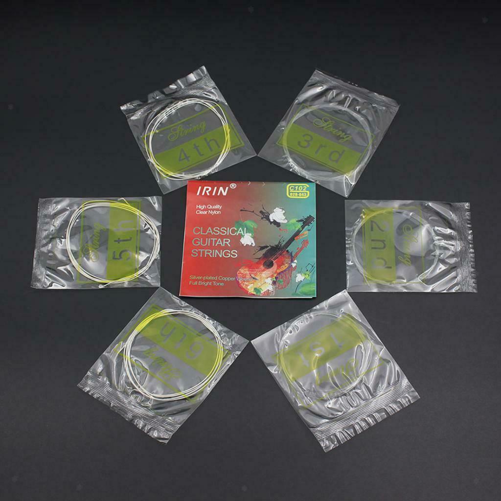 Durable 6pcs Clear Nylon Classical Guitar String Set C102 E / B / G / D