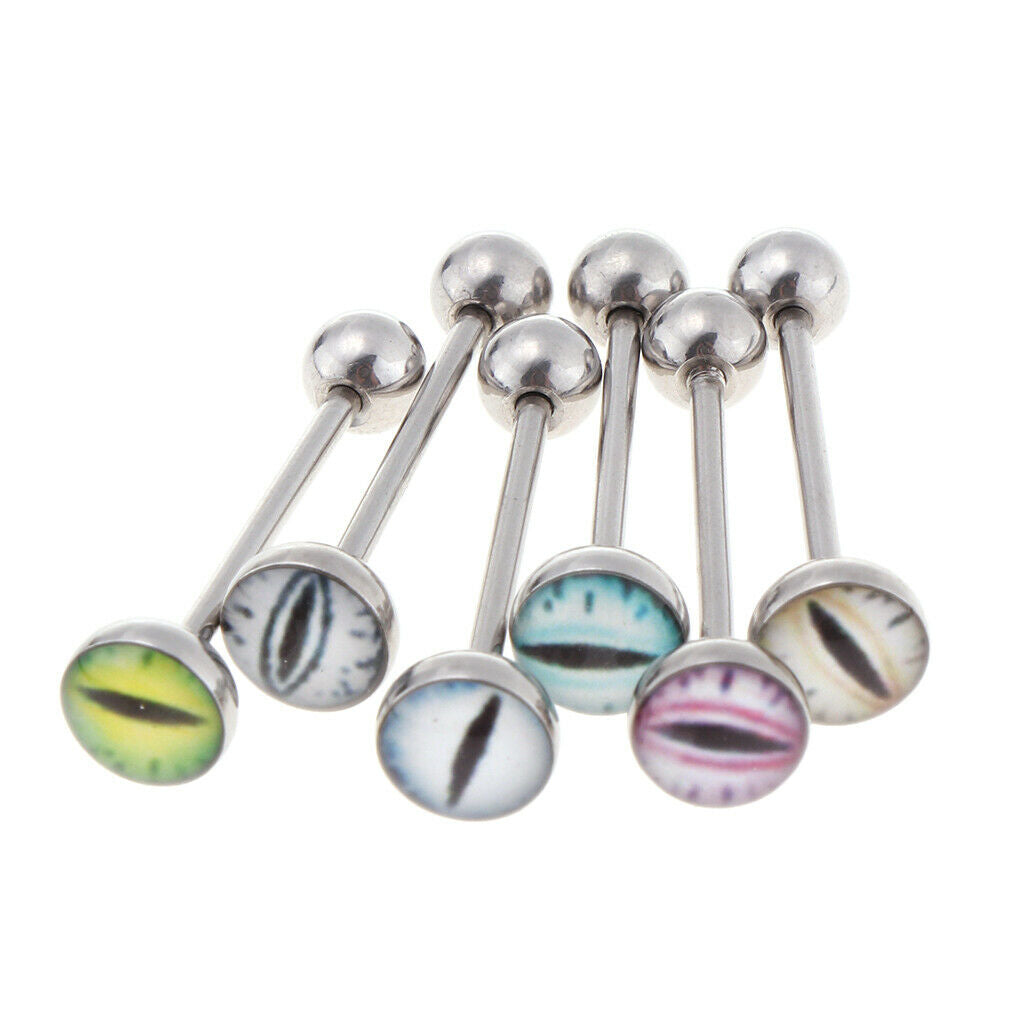 6 pieces Evil Eye Stainless Steel Navel Piercing Lip Tongue Navel Piercing 14g
