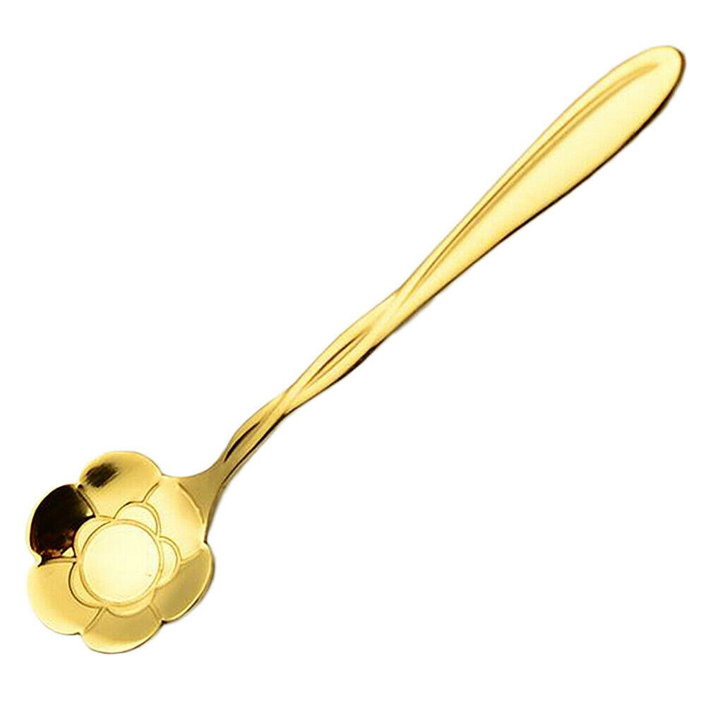 Teaspoon Set of 8 Teaspoons Coffee Tea Spoon Sugar Spoon Stainless Golden