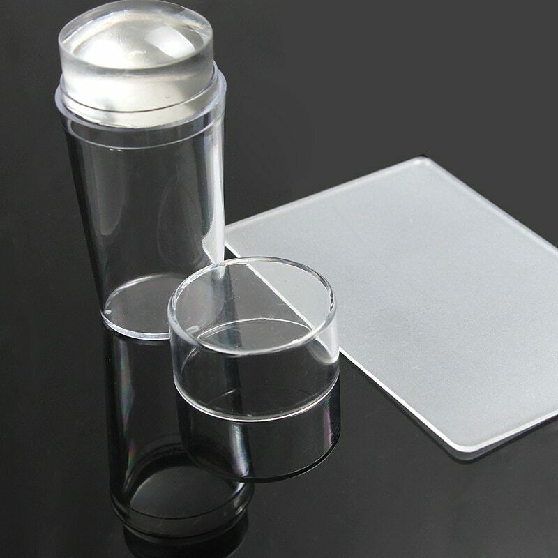 1pc Clear Nail Art Stamper Scraper Kit DIY Polish Print Template Manicure Tool
