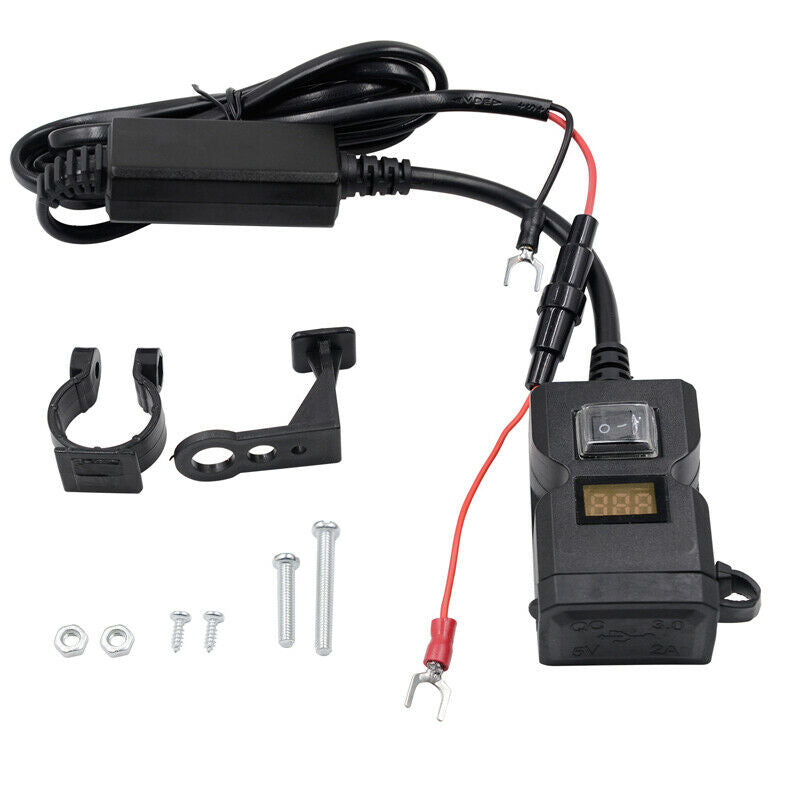 9V-32V 5V Motorcycle USB Cable Adapter Charger Socket Battery Tender Waterproof