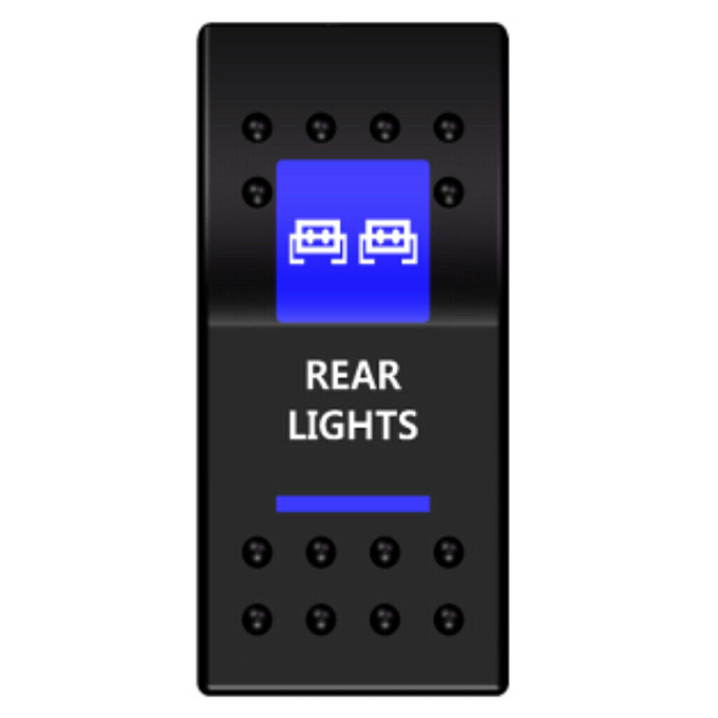 5Pins Waterproof 12V 24V LED Rear Light Rocker Toggle ON OFF Switch Car Boat