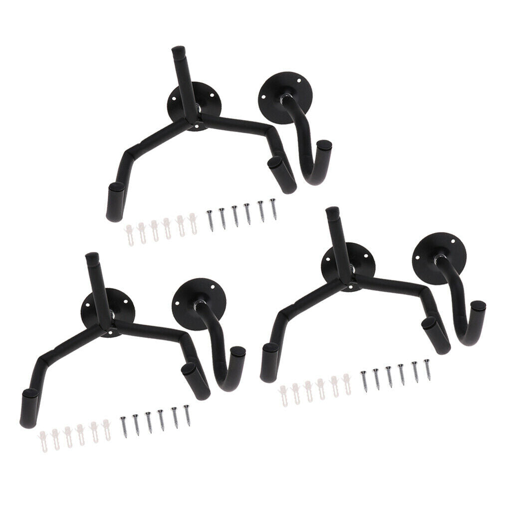 3Pcs Guitar Wall Hanger Hook Stand Bass Music Instrument Base Accessory