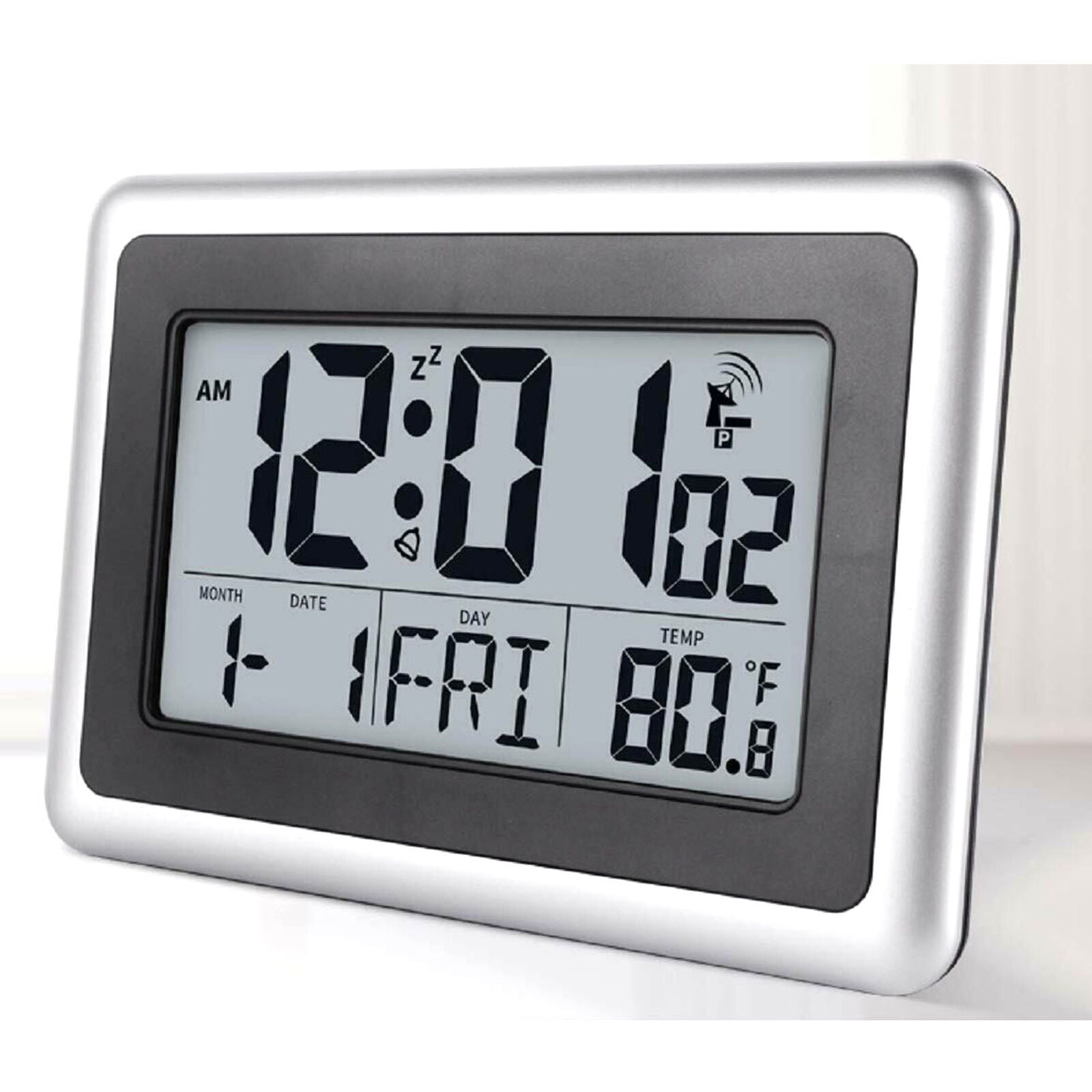 Digital Atomic Indoor Wall Desk Clocks Large Screen Calendar Timer 7 Language US