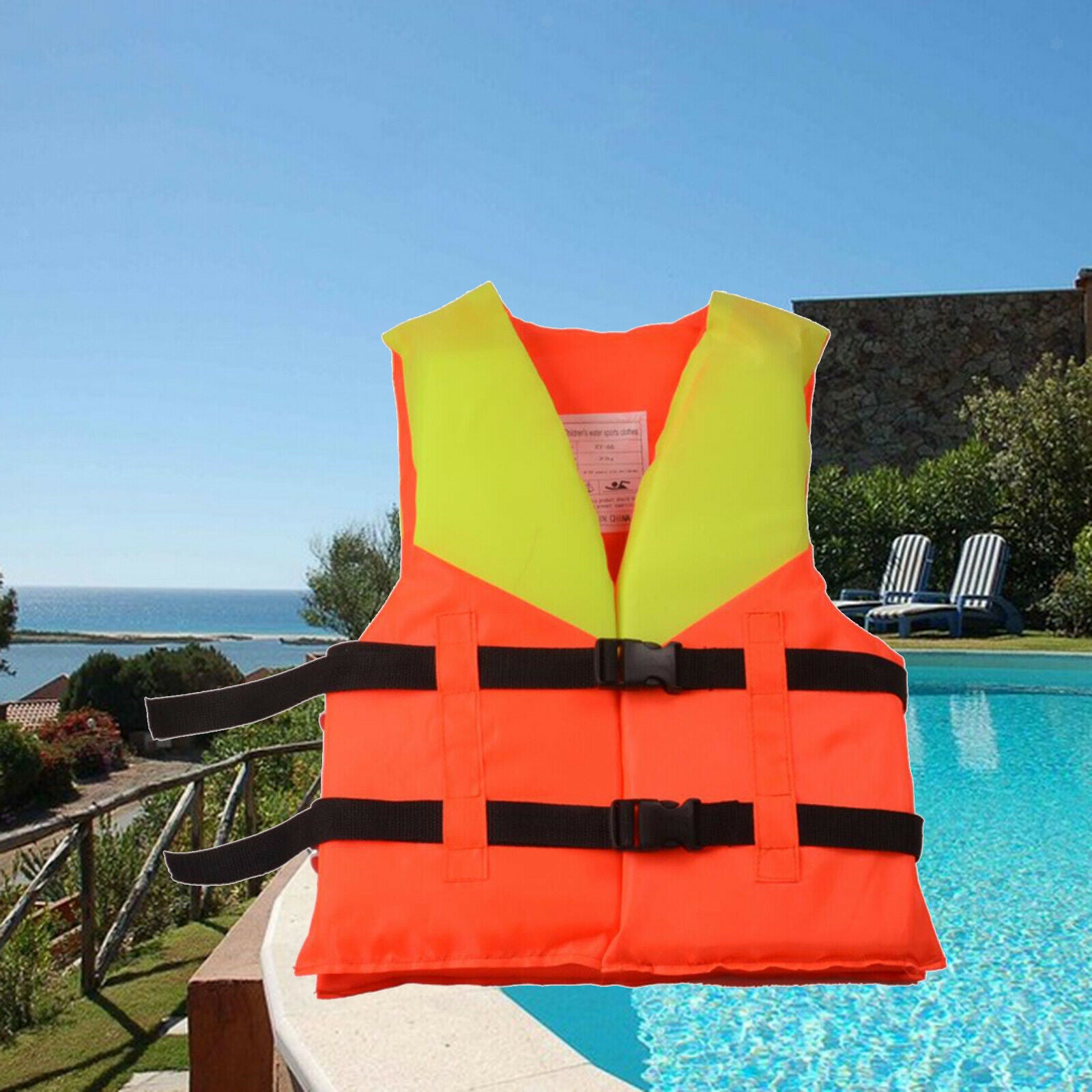 Kids Swim Vest Life Jacket Ski Boating Swimming Safety Strap Age 4-10 Years