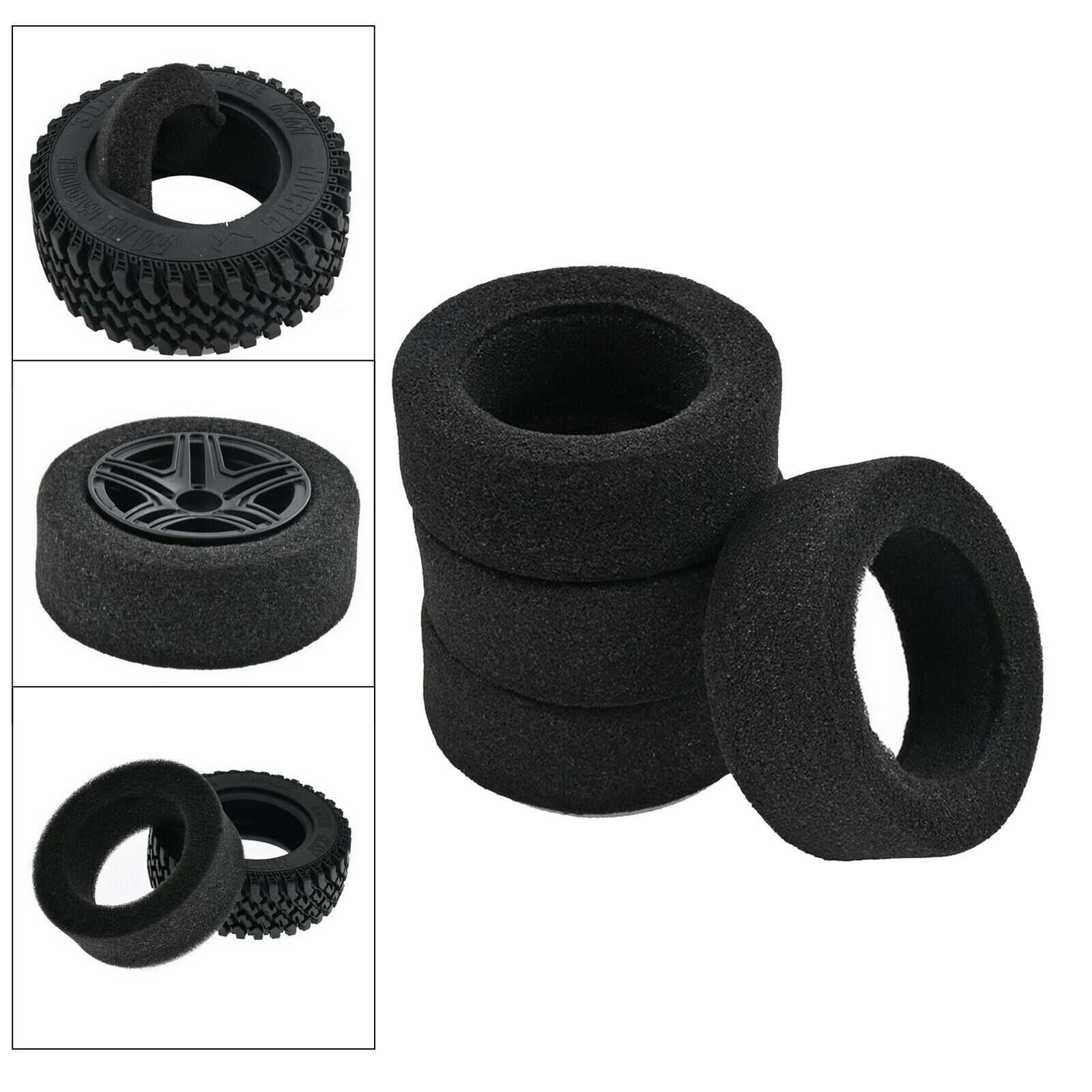 4pcs 4 Pieces 1/12 RC Crawler Tire Foam Insert Accessory Replacement Parts