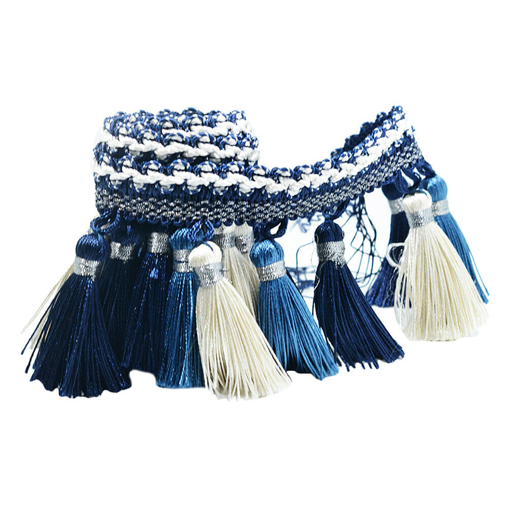 1Yard European Style Tassel Fringe Trim Embellishment for Sewing Craft Blue