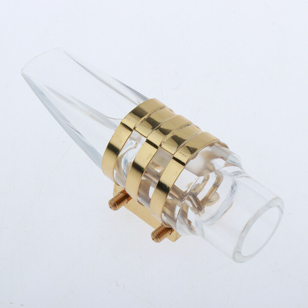 1 Set Transparent Crystal Alto Saxophone Mouthpiece with Ligature Brush