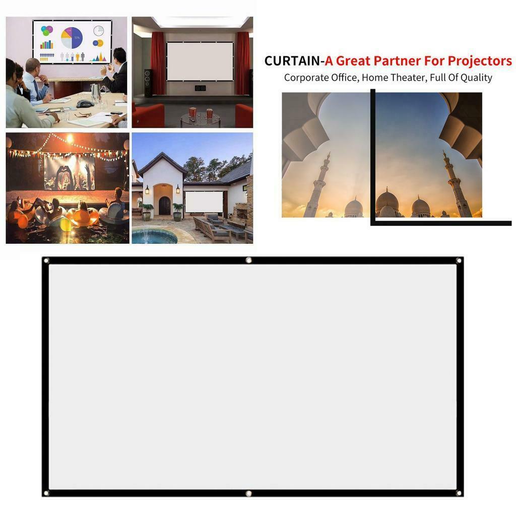 2 Pieces Projector 150" inch 16:9 Foldable Movies Screen for Home Theater