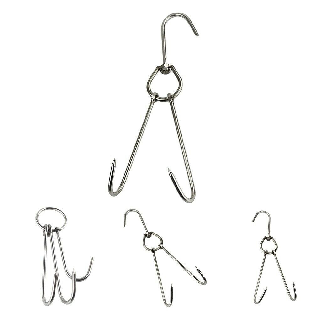 Pack of 4 Heavy Duty Meat Hooks Duck Smoking Hanger Hook Tool 0.56x28cm