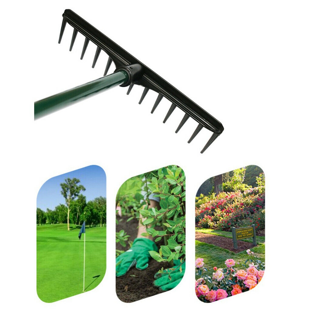 2x Sand Bunker Rake Golf Leaves Rake Head Club Rest Tools Leaf Head Kits