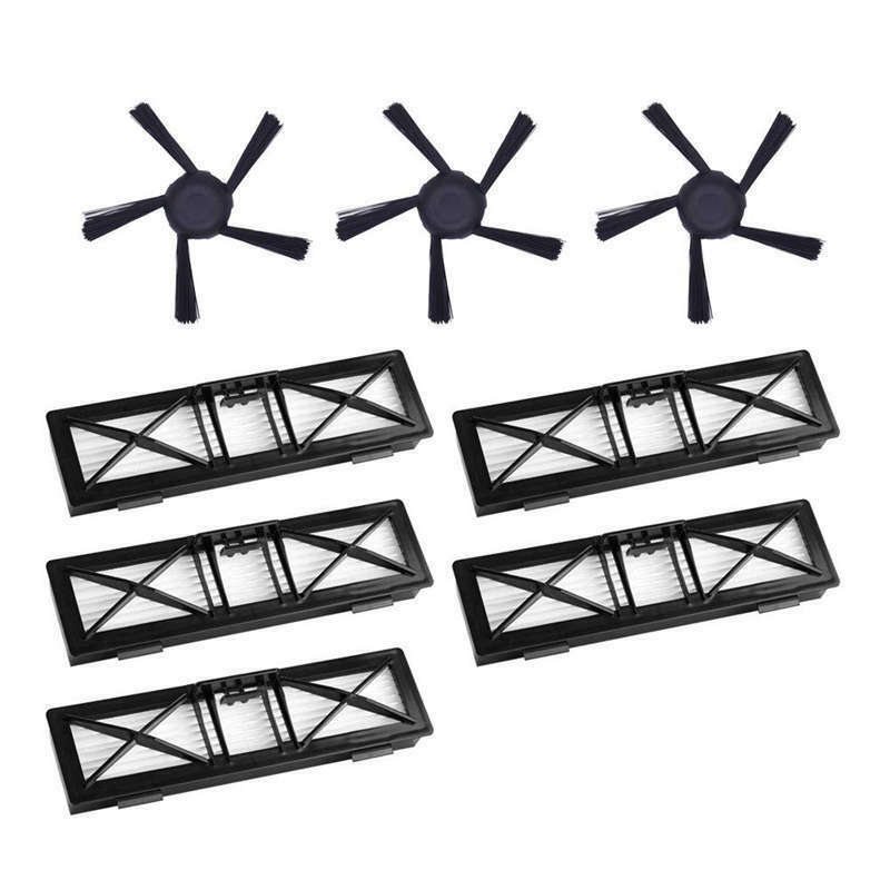 5Pcs Ultra Performance Filters & 3Pcs 5-Arms Upgraded Side Brushes Kit ReplaceZ3