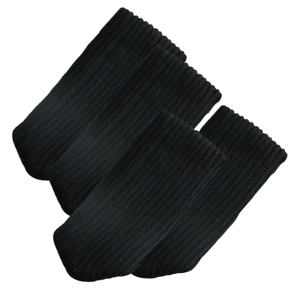 8Pcs for Dia 9-18cm Furniture Sliders Knitted Chair Leg Socks Set -Black