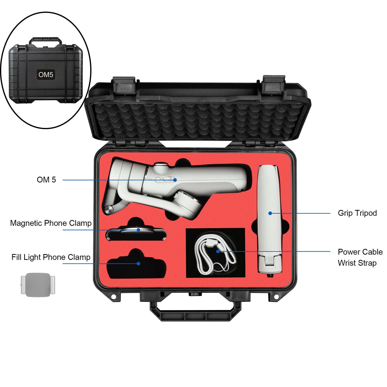 Storage Bag Travel Carry for DJI OM 5 Gimbal Stabilizer Box Large Capacity