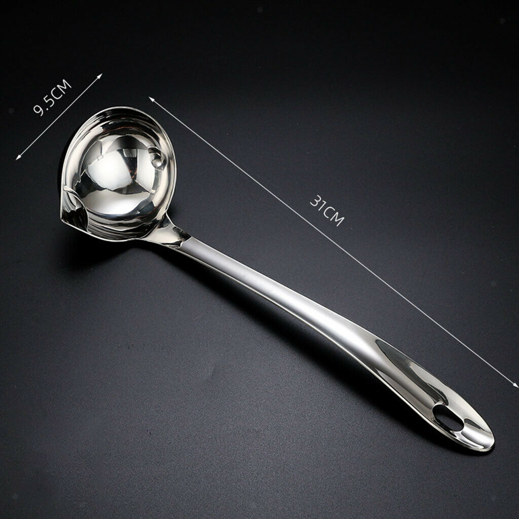 Kitchen Ladle Long Handle Ladle Spoon Soup Colander  31.5x9cm 304